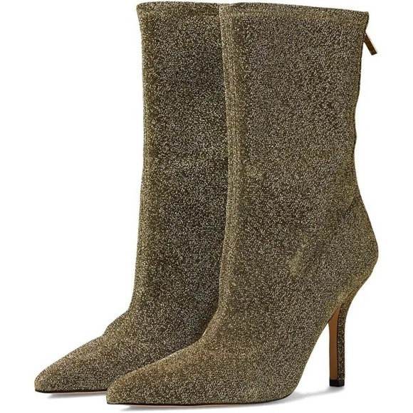Marc Fisher Shoes - Marc Fisher LTD Breezy gold glitter stretch sock ankle boots